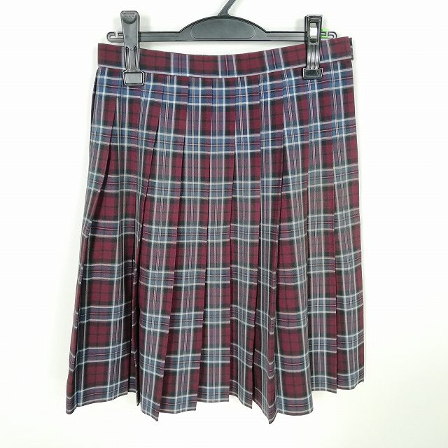 学院スコート  夏物 w66-丈55 照合のしるし 中学校 上級高等学校  筋目 大学生服 ユニフォーム お嬢さん 中古 HK2573