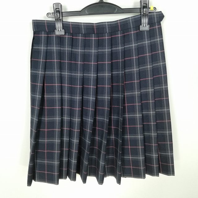 学院スコート  冬物 w69-丈52 照合のしるし 中学校 上級高等学校  筋目 大学生服 ユニフォーム お嬢さん 中古 HK2594