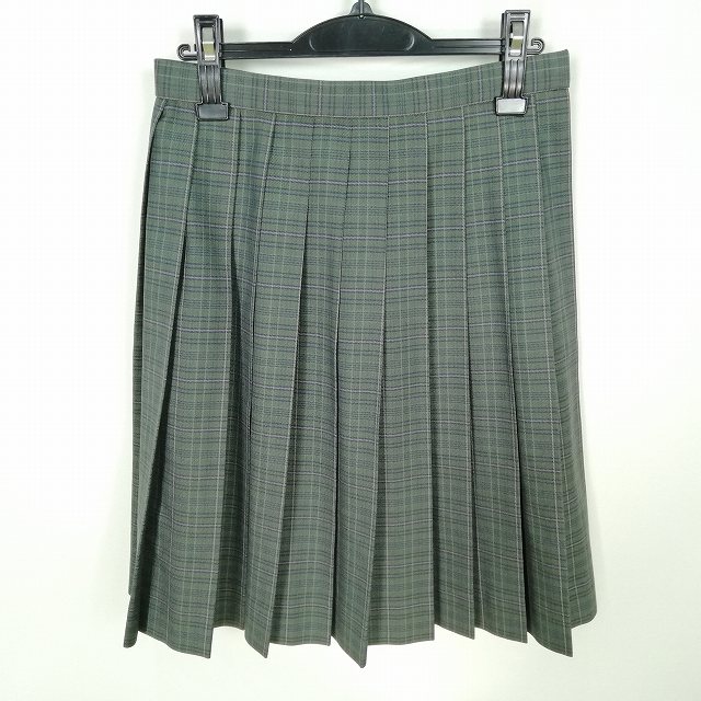 学院スコート  冬物 w66-丈56 照合のしるし 中学校 上級高等学校  筋目 大学生服 ユニフォーム お嬢さん 中古 HK2596