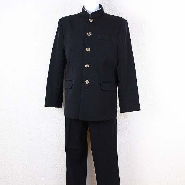 学ラン 170A 上下セット 中古 男子服 黒 ブラックの+aethiopien