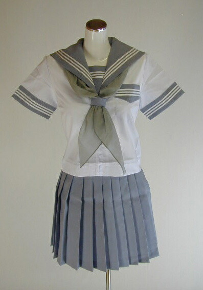 新品 夏 セーラー服 白 グレー衿 白3本線 上着 tam_u_1969g