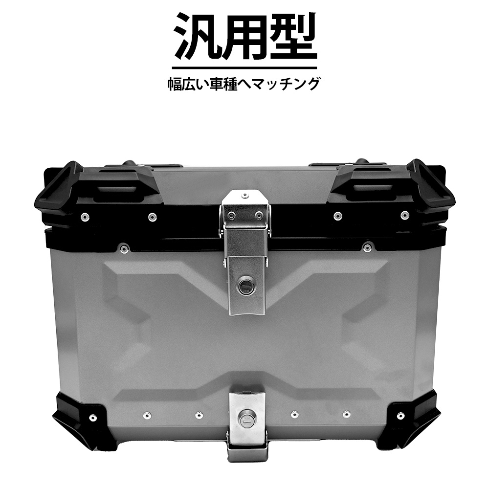 74％以上節約 55L カブ ハンターカブ CT125 クロスカブ 大容量 トップケース リアボックス スーパーカブ 50 70 90 バイク アルミ  ハードケース パーツ カスタム シルバー バイク用 汎用 VERSYS-X250 C125 2BJ-JA48 nrockconstruction.com