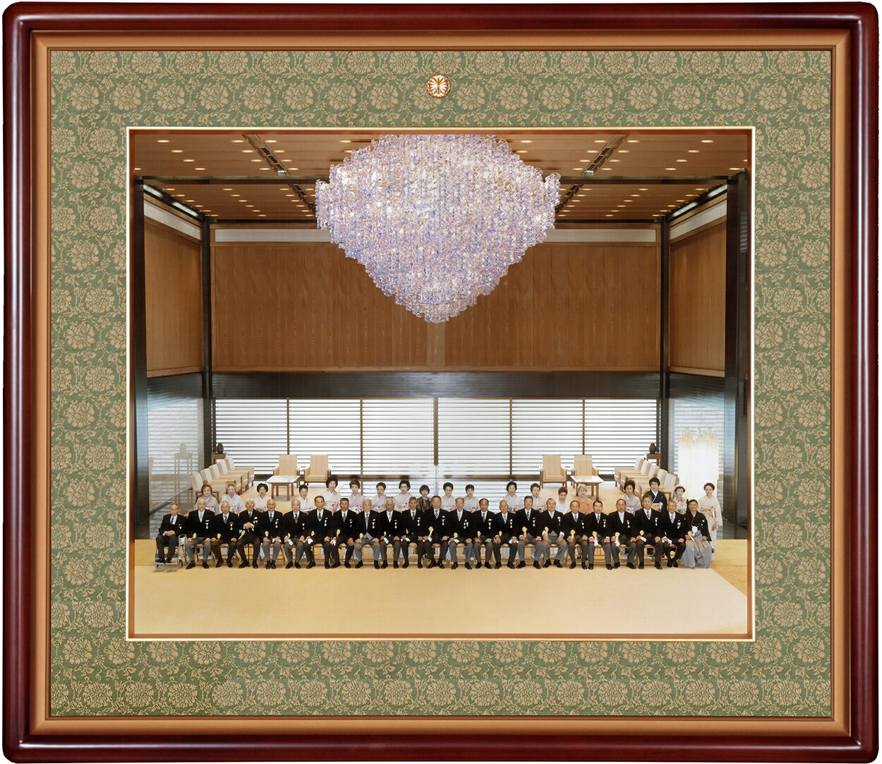 叙勲額縁　勲記　褒章　木製フレーム　写真額半切サイズ　55タイプ叙勲額木地 55-4