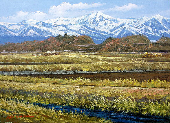 油絵 肉筆絵画 SMサイズ 「八ヶ岳」 広瀬 和之 木枠付 -新品