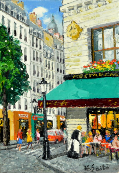 楽天市場】絵画 油絵 肉筆絵画 F10サイズ NO.32 「午後の街角（白い