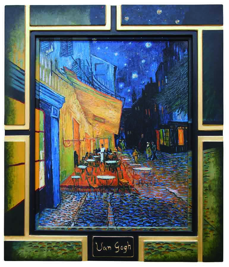 楽天市場】【受注制作】新品ゴッホ/夜のカフェテラス/肉筆複製画 模写