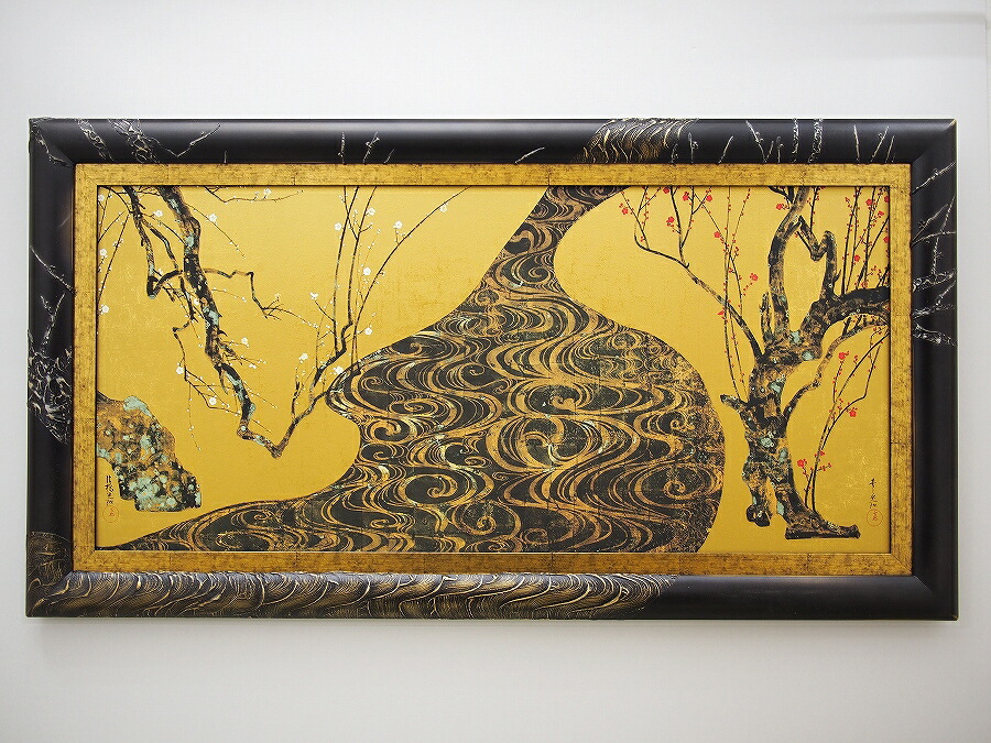 楽天市場】尾形光琳作品 紅白梅図 F8サイズ 工芸美術画 額装作品