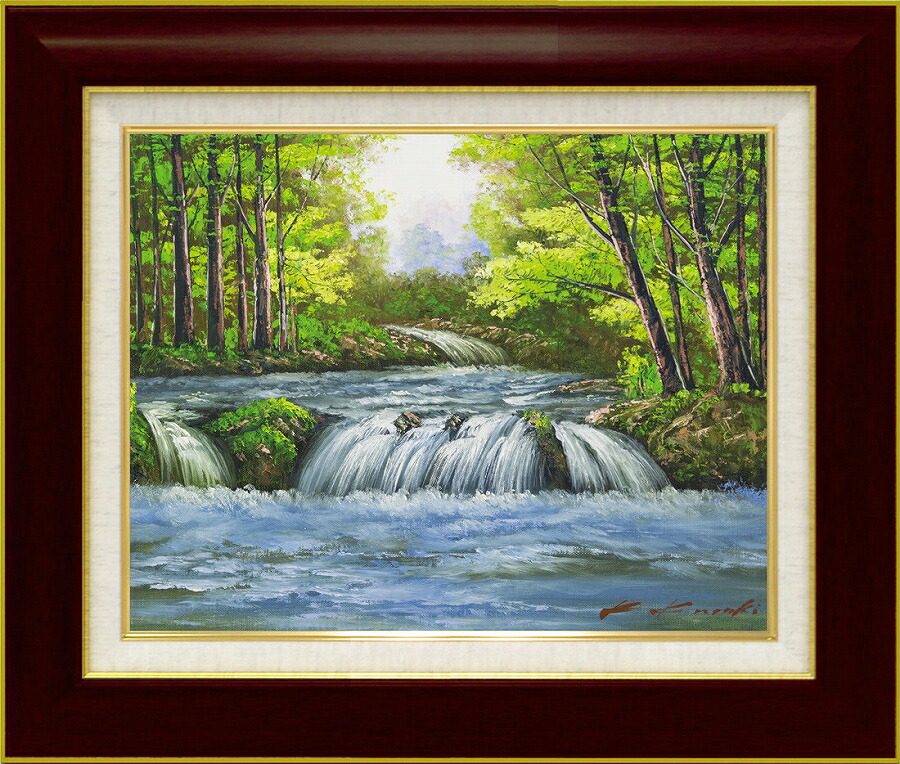 楽天市場】セレクトアート 額装油絵 肉筆絵画 黒木啓 「上高地」8117