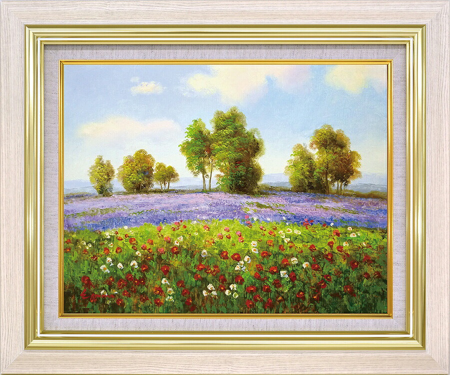 富良野のラベンダー畑・肉筆油彩画・F6・新品額付き dk-r1043.jpg