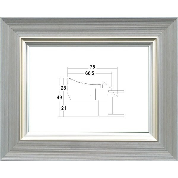 額縁 油絵額縁 油彩額縁 フレーム 額装用 木製 UVカットアクリル付 3484N サイズ F10号 銀ねず シルバー グレー｜絵画 掛軸 額縁屋 ＴＯＵＯ