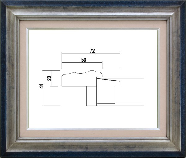 額縁 油絵額縁 油彩額縁 額装フレーム 木製 アクリル付 7740 サイズ F10号 シルバー 16,287円