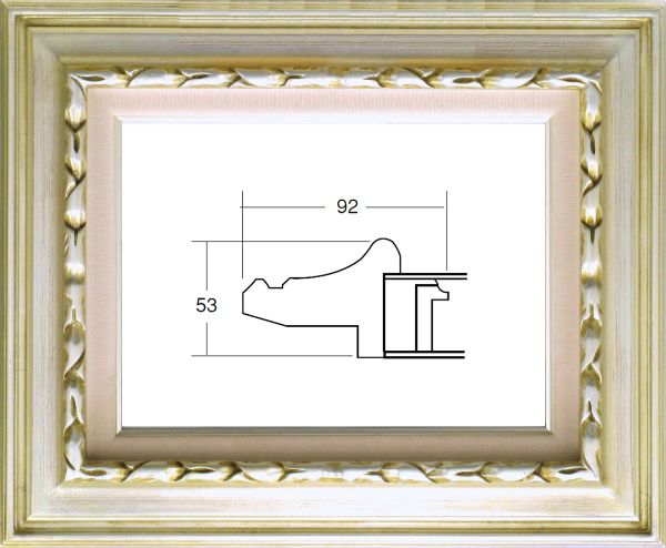 額縁 油絵額縁 油彩額縁 額装フレーム 成型フレーム アクリル付 7811 サイズ F8号 シルバー 銀