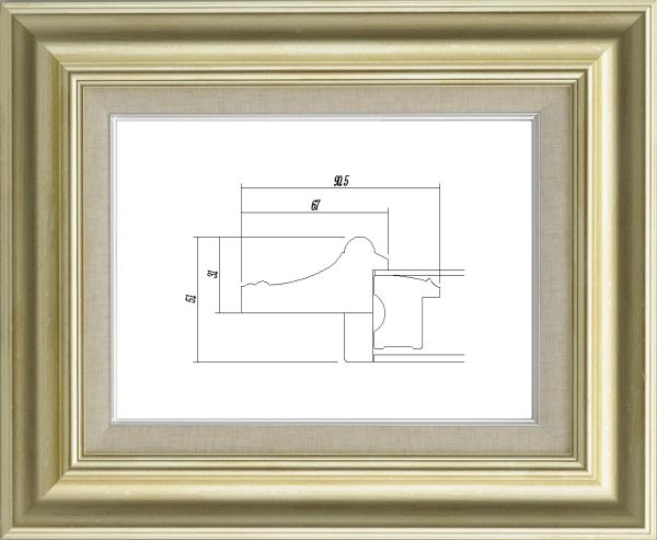 額縁 油絵額縁 油彩額縁 額装フレーム UVカットアクリル付 8117 F12号 シルバー 銀|絵画 掛軸 額縁屋 TOUO