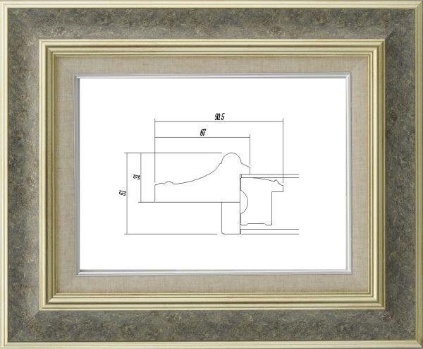 額縁 油絵額縁 油彩額縁 額装フレーム UVカットアクリル付 8117 F12号 ストーングレー|絵画 掛軸 額縁屋 TOUO