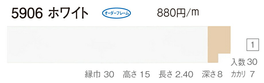 オーダーフレーム　別注額縁　油絵額縁　油彩額縁　木製フレーム　仮縁　5906　組寸サイズ 1600　ホワイト 26,201円