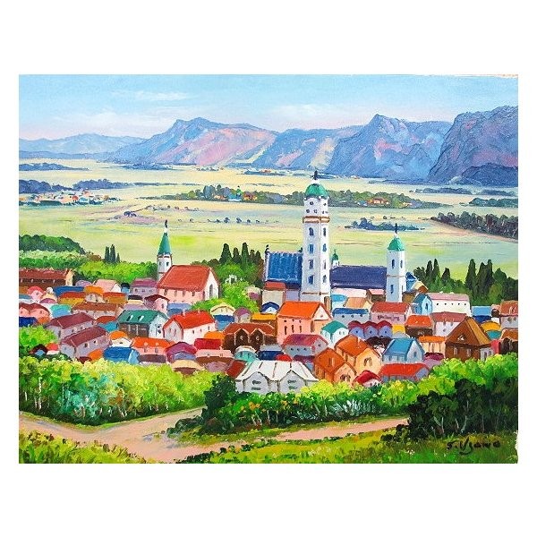 日本の名画 絵画 油彩画洋画(油絵額縁付きで納品対応可) SM ～ F20 「オーストリアクレムス」羽沢 清水 7,810円～｜絵画 掛軸 額縁屋 ＴＯＵＯ