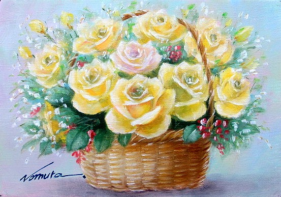 野村正明　バラ 楽天市場】野村正明 「 薔薇 」 油絵 ・ 油彩画 F4 ( 4号
