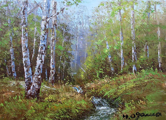 日本の名画 絵画 油絵 油彩画 洋画 (油絵額縁付きで納品対応可) SM 「白樺1」 小川 久雄 14,150円~|絵画 掛軸 額縁屋 TOUO