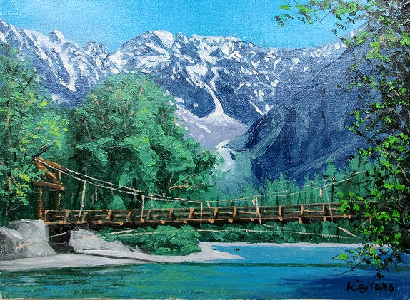 「山」 大きな絵画 油絵 F50号 風景画 迫力 楽天市場】絵画 油絵 上高地 F50号 （大山功） 送料無料 【海