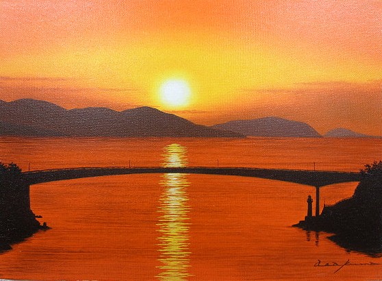 日本の名画 油絵 絵画 油彩画 洋画 (油絵額縁付きで納品対応可) F4 ~ F10 「瀬戸の朝焼け」 朝隈 敏彦 14,670円~|絵画 掛軸 額縁屋 TOUO