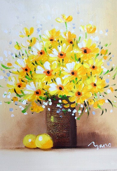 油絵　専用　黄色い花を差した花瓶 imgrc0080142660.jpg