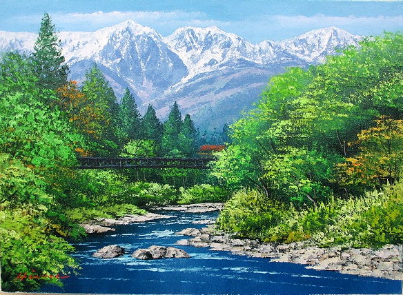 楽天市場】油彩画 F6号 広瀬和之 「白馬岳」 真筆 額入り 額装