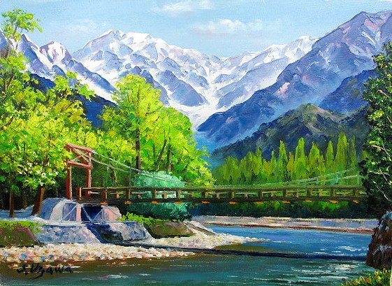 日本の名画 絵画 油彩画 洋画 油絵 (油絵額縁付きで納品対応可) F8 ~ F20 「河童橋」 羽沢 清水 7,810円~|絵画 掛軸 額縁屋 TOUO