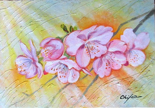 絵画 油彩画 洋画 油絵 (油絵額縁付きで納品対応可) SM ～ F6 「さくら２」 内藤 千嘉 13,620円～ 9,806円