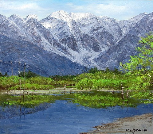 日本の名画 油絵 絵画 油彩画 洋画 (油絵額縁付きで納品対応可) WSM 「大正池と穂高連峰」 小川 久雄 14,150円~|絵画 掛軸 額縁屋 TOUO