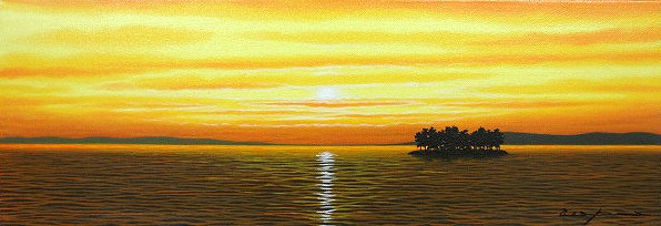 日本の名画 油絵 絵画 油彩画 洋画 (油絵額縁付きで納品対応可) WF3 ～ F10 「宍道湖２」 朝隈 敏彦 14,670円～