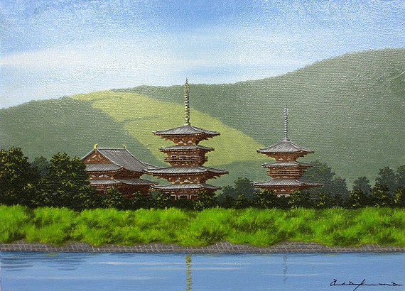 日本の名画 油絵 絵画 油彩画 洋画 (油絵額縁付きで納品対応可) WF3 ～ F10 「薬師寺１」 朝隈 敏彦 14,670円～｜絵画 掛軸 額縁屋 ＴＯＵＯ