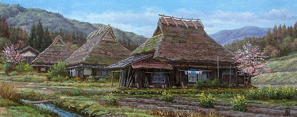 日本の名画 油絵 絵画 油彩画 洋画 (油絵額縁付きで納品対応可) WF3 ~ WF6 「春色 丹波路」 猿渡 一根 19,430円~|絵画 掛軸 額縁屋 TOUO