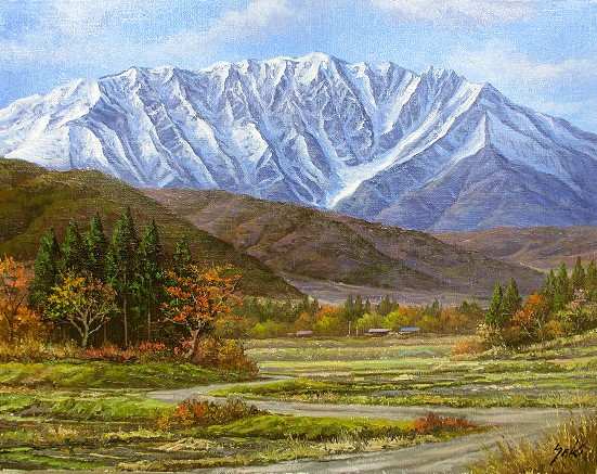 日本の名画 絵画 油絵 油彩画 洋画 (油絵額縁付きで納品対応可) P6 ～ P20 「大山」 関 健造 13,620円～