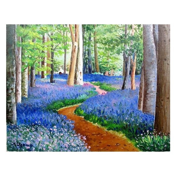 日本の名画 絵画 油彩画 洋画 油絵 (油絵額縁付きで納品対応可) P8 ~ P20 「ブルーベルの森」 羽沢 清水 7,810円~|絵画 掛軸 額縁屋 TOUO