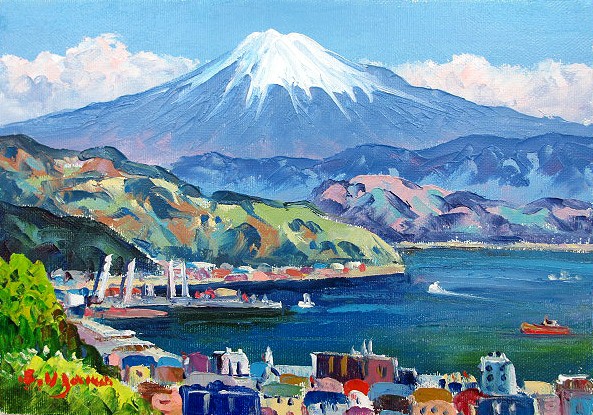 日本の名画 絵画 油彩画 洋画 油絵 (油絵額縁付きで納品対応可) M4 ~ M20 「清水港より富士」 羽沢 清水 7,810円~|絵画 掛軸 額縁屋 TOUO