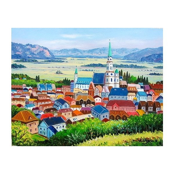 日本の名画 絵画 油彩画 油絵 洋画 (油絵額縁付きで納品対応可) M8 ～ M20 「アルザス リックビル」 羽沢 清水 7,810円～ 5,779円