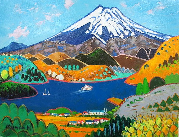 日本の名画 絵画 油絵 油彩画 洋画 (油絵額縁付きで納品対応可) M8 ~ M20 「箱根富士」 半澤 国雄 16,790円~|絵画 掛軸 額縁屋 TOUO