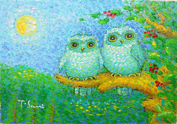 油彩画 佐野千恵子 Amazon.co.jp: 佐野千恵子 「 白ふくろう 」 油絵 ・ 油彩画 SM