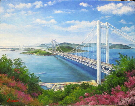 楽天市場】瀬良風香 肉筆油彩画『爽風上高地』小 名画 絵画 額装
