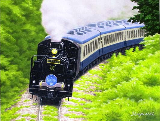 日本の名画 絵画 油絵 油彩画 洋画 (油絵額縁付きで納品対応可) F10 ~ F10 「SL1 磐越西線」 新屋敷 一平 15,730円~|絵画 掛軸 額縁屋 TOUO