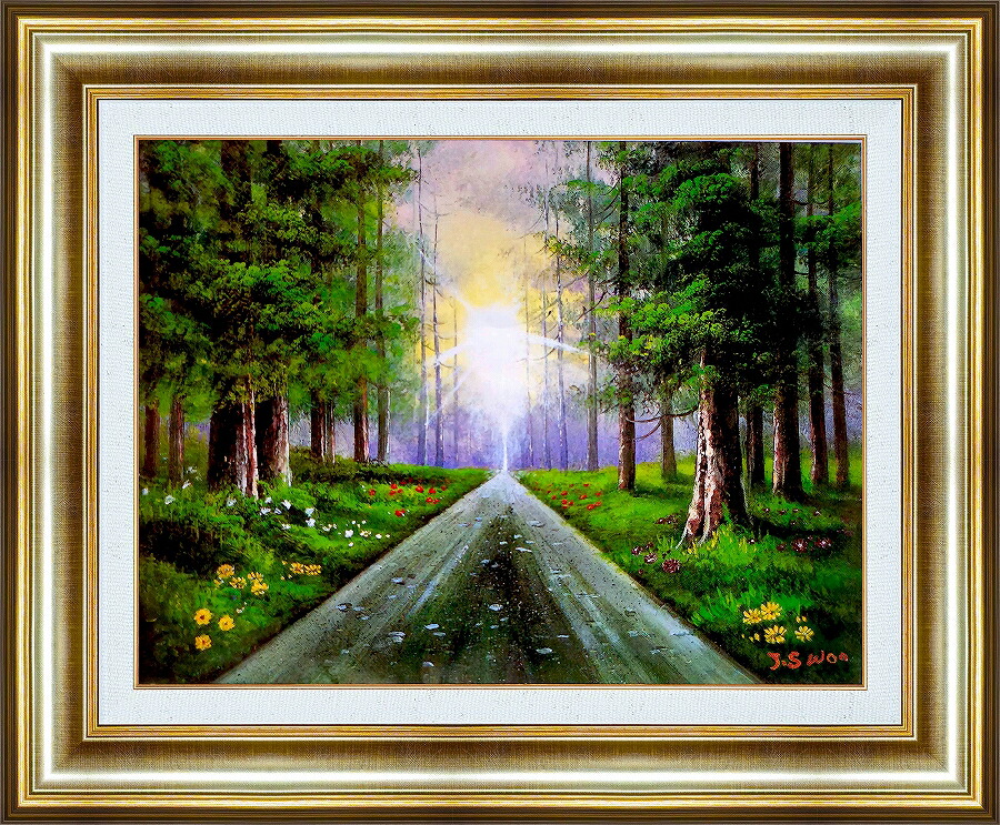 アンドレ・ブーリエ 油彩画 「アラージュの道」60cm×49cm アンドレ・ブーリエ 油彩画 「アラージュの道」60cm×49cm アンドレ