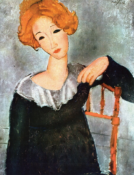 アメデオ・モディリアーニ 赤毛の女 立体複製名画 レプリカ 絵画 アメデオ・モディリアーニ 赤毛の女 立体複製名画 レプリカ 絵画