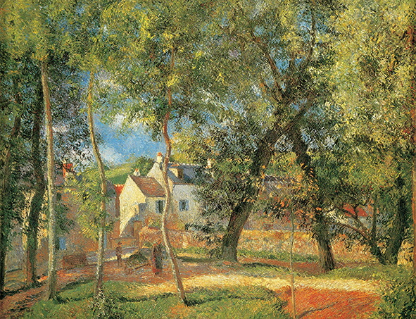 ピサロ、エラニィの夏の風景、希少画集画、新品額装付 ピサロ、エラニィの夏の風景、希少画集画、新品額装付 ピサロ