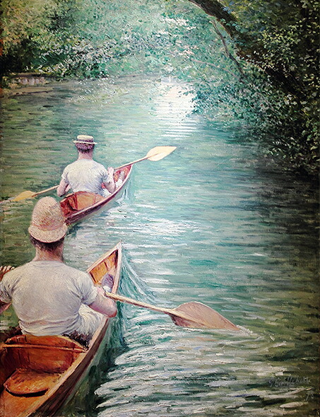 絵画 複製名画 キャンバスアート 世界の名画シリーズ グスタフ・カユボート 「カヌー」 サイズ SM ～ 3号