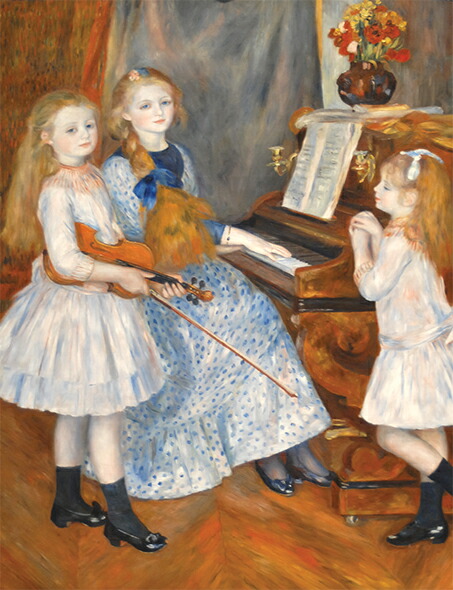 絵画 複製名画 キャンバスアート 世界の名画シリーズ ピエール・オーギュスト・ルノワール 「 メンデスの娘たち 」 サイズ SM ～ 3号