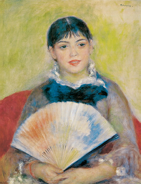 絵画 複製名画 キャンバスアート 世界の名画シリーズ ピエール・オーギュスト・ルノワール 「 扇子を持った女性 」 サイズ SM ～ 3号 15,257円