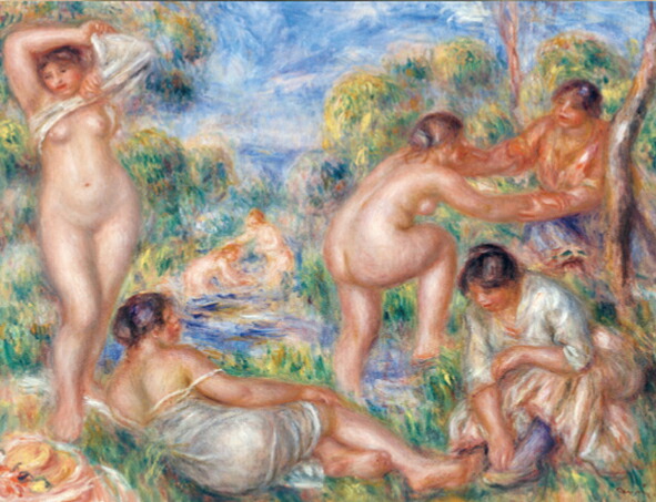 絵画 複製名画 キャンバスアート 世界の名画シリーズ ピエール・オーギュスト・ルノワール 「 浴女たち 」 サイズ SM ～ 3号
