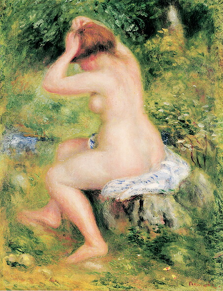 絵画 複製名画 キャンバスアート 世界の名画シリーズ ピエール・オーギュスト・ルノワール 「 入浴支度する裸婦 」 サイズ SM ～ 3号 14,630円