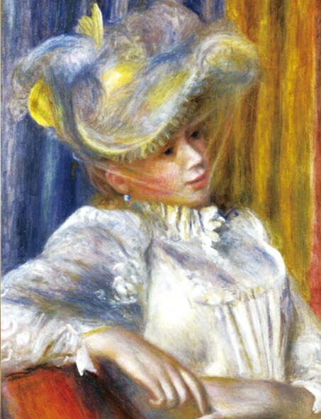 絵画 複製名画 キャンバスアート 世界の名画シリーズ ピエール・オーギュスト・ルノワール 「 帽子を被る女性 」 サイズ SM ～ 3号