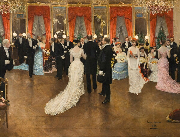絵画 複製名画 キャンバスアート 世界の名画シリーズ ジャン・ベロー 「 舞踏会 」 サイズ SM ~ 3号|絵画 掛軸 額縁屋 TOUO